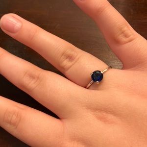 Genuine sapphire ring, sterling silver NWOT
